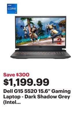 Best Buy Dell g15 5520 15.6 gaming laptop - dark shadow grey (intel ci7-12700h/1tb ssd/16gb ram/geforce rtx 3060) offer