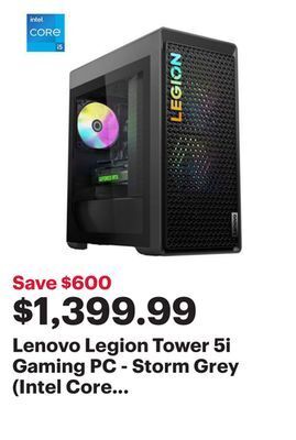 Best Buy Lenovo legion tower 5i gaming pc - storm grey (intel core i5-13400f/512gb ssd/32gb ram/rtx 3060 lhr) offer