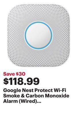 Best Buy Google nest protect wi-fi smoke & carbon monoxide alarm (wired) (s3003lwef) offer