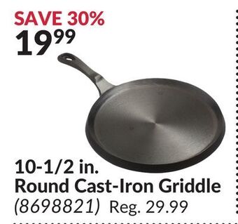 Princess Auto 10-1/2 in. round cast-iron griddle offer