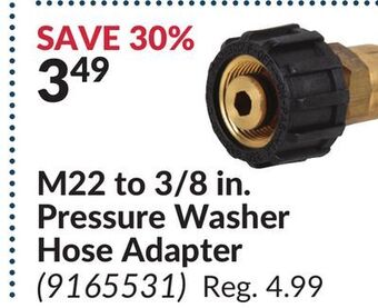 Princess Auto M22 to 3/8 in. pressure washer hose adapter offer