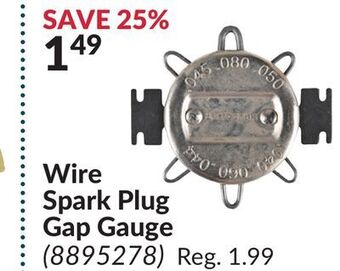 Princess Auto Wire spark plug gap gauge offer