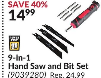 Princess Auto Power fist 9-in-1 hand saw and bit set offer