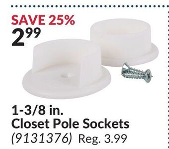 Princess Auto 1-3/8 in. closet pole sockets offer