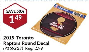 Princess Auto Toronto raptors round decal offer
