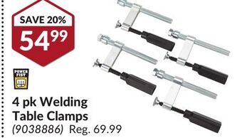 Princess Auto Power fist 4 pk welding table clamps offer
