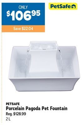 Ren’s Pets Depot Petsafe porcelain pagoda pet fountain offer
