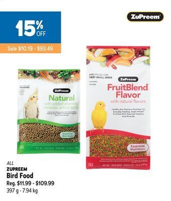Ren’s Pets Depot All zupreem bird food offer