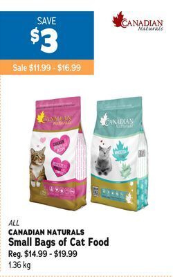 Ren’s Pets Depot Canadian naturals small bags of cat food offer