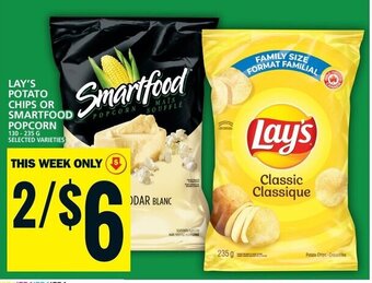 Food Basics LAY'S POTATO CHIPS OR SMARTFOOD POPCORN offer