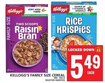 Food Basics KELLOGG'S FAMILY SIZE CEREAL offer