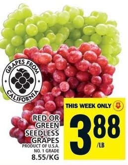 Food Basics RED OR GREEN SEEDLESS GRAPES offer