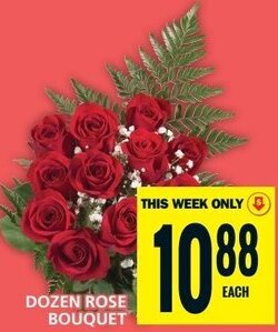 Food Basics DOZEN ROSE BOUQUET offer