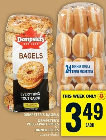 Food Basics DEMPSTER'S BAGELS 375-510 G DEMPSTER'S PULL-APART ROLLS DINNER ROLLS offer