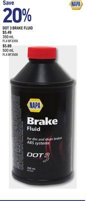 NAPA Auto Parts Napa dot 3 brake fluid offer