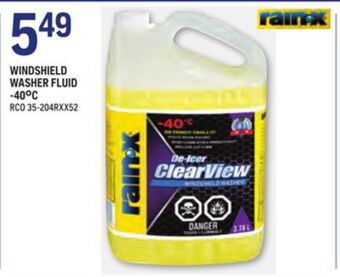 NAPA Auto Parts Rain•x windshield washer fluid 40 °c offer