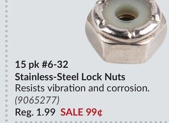 Princess Auto 15 pk #6-32 stainless-steel lock nuts offer