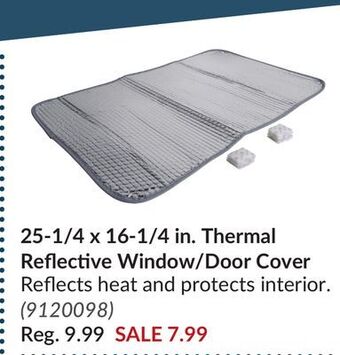 Princess Auto 25-1/4 x 16-1/4 in. thermal reflective window/door cover offer
