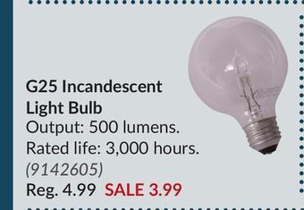 Princess Auto G25 incandescent light bulb offer