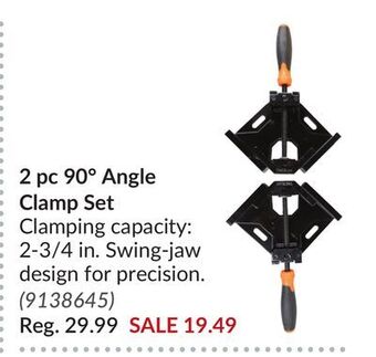 Princess Auto 2 pc 90° angle clamp set offer
