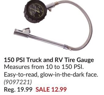 Princess Auto 150 psi truck and rv tire gauge offer