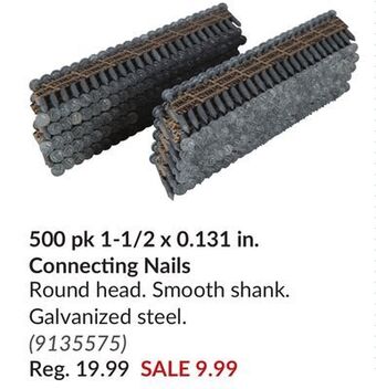 Princess Auto 500 pk 1-1/2 x 0.131 in. connecting nails offer