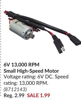 Princess Auto 6v 13, 000 rpm small high-speed motor offer