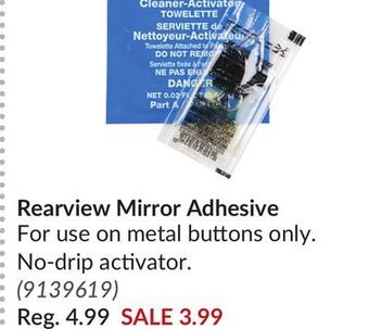 Princess Auto Rearview mirror adhesive offer