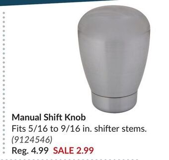 Princess Auto Manual shift knob offer