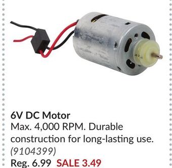Princess Auto 6v dc motor offer
