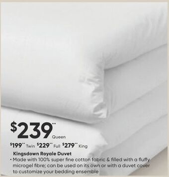 Sleep Country Kingsdown royale duvet offer