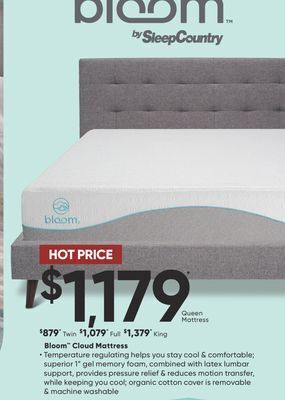 Sleep Country Bloom cloud mattress offer