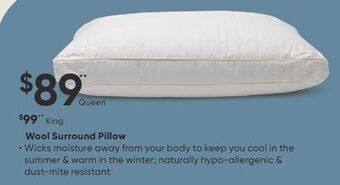 Sleep Country Wool surround pillow offer