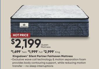 Sleep Country Kingsdown silent partner fairhaven mattress offer