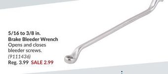 Princess Auto 5/16 to 3/8 in. brake bleeder wrench offer