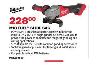 Bumper to Bumper Milwaukee m18 fuel slide sag offer