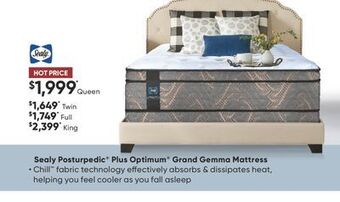 Dormez Vous Sealy posturpedic plus optimum grand gemma mattress offer