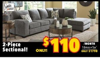 Surplus Furniture Dalhart charcoal 2pc sectional offer