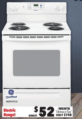 Surplus Furniture Moffat white 30 electric range with coil burners offer