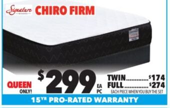 Surplus Furniture Chiro firm queen mattress set offer