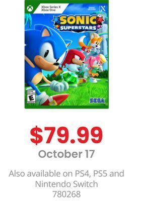 GameStop Sonic superstars by sega xbox series x offer