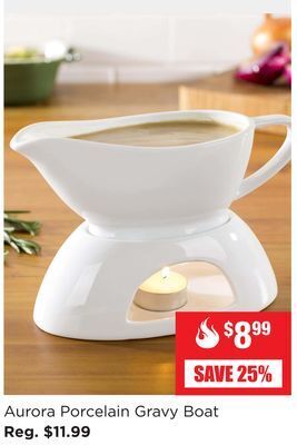 Kitchen Stuff Plus Aurora porcelain gravy boat offer