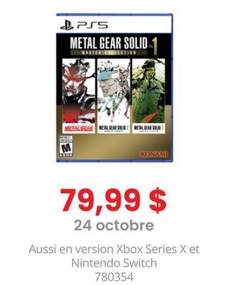 GameStop Metal gear solid 1 ps5 offer
