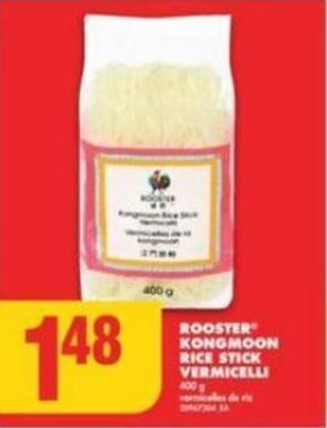 No Frills ROOSTER KONGMOON RICE STICK VERMICELLI 400g offer