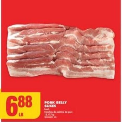 No Frills PORK BELLY SLICES offer