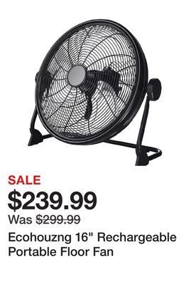 TSC Stores Ecohouzng 16 rechargeable portable floor fan offer