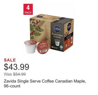 Costco Zavida single serve coffee canadian maple, 96-count offer
