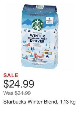 Costco Starbucks winter blend, 1.13 kg offer