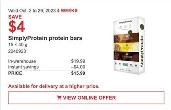 Costco Simply protein protein bars offer