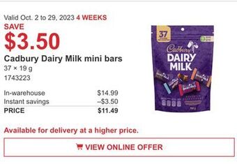 Costco Cadbury dairy milk mini bars offer